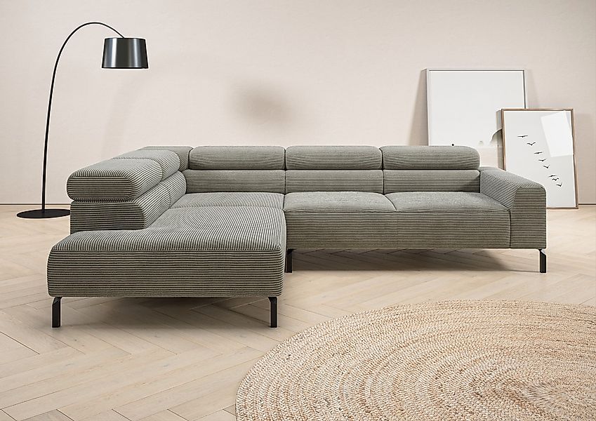 Home affaire Ecksofa "Antonelli, L-Form, inkl. Kopfteilverstellung, Breite günstig online kaufen