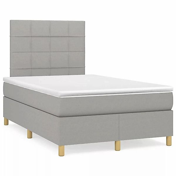 vidaXL Boxspringbett mit Matratze Hellgrau 120x200 cm Stoff1377611 günstig online kaufen