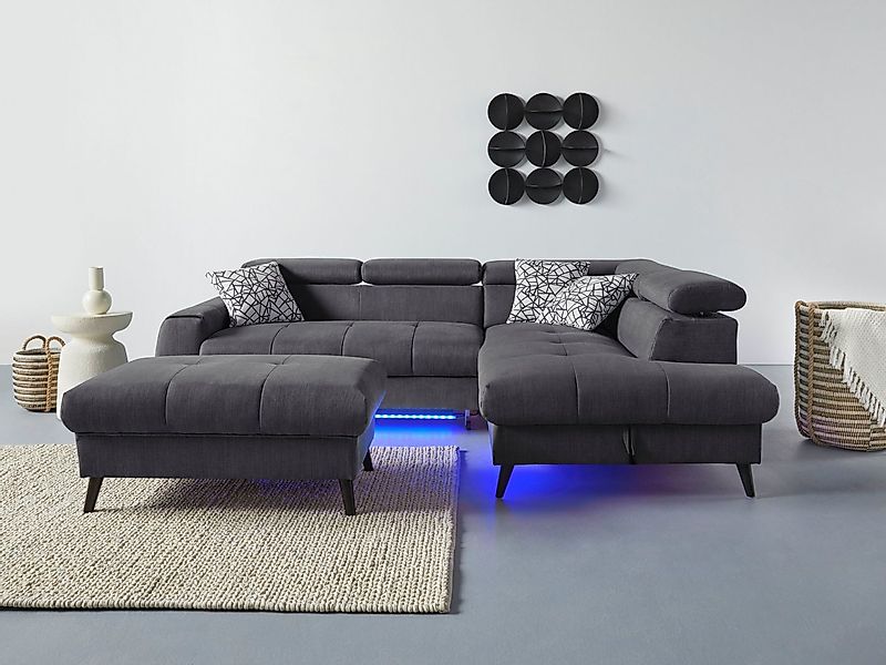 COTTA Ecksofa "Mia L-Form mit 3 Zierkissen", wahlweise mit Bettfunktion, Be günstig online kaufen