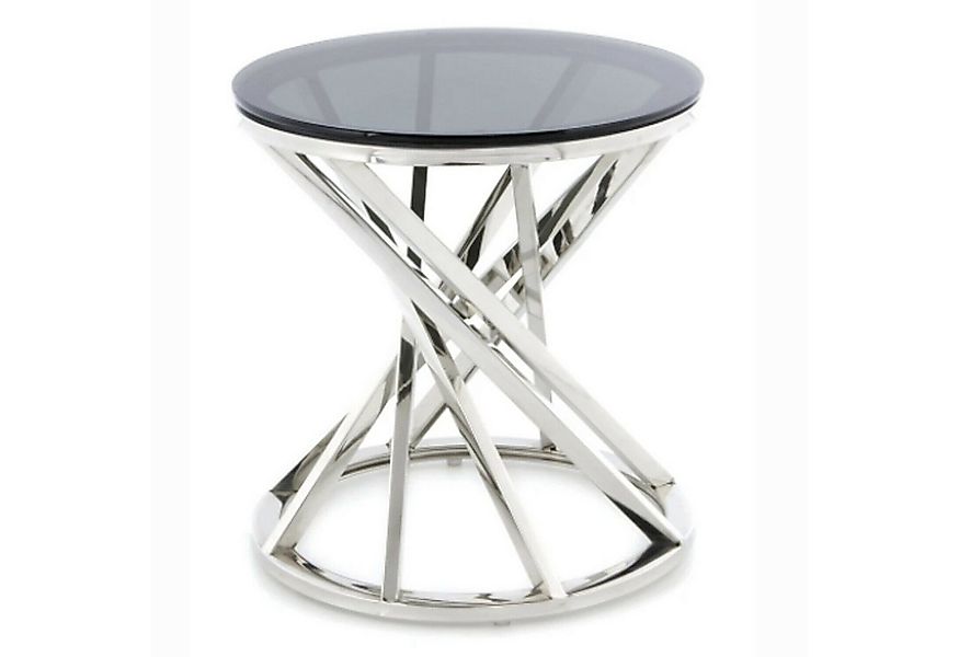 JYMTOM Beistelltisch Runder Glas Couchtisch Sofatisch Edelstahl Kaffeetisch günstig online kaufen