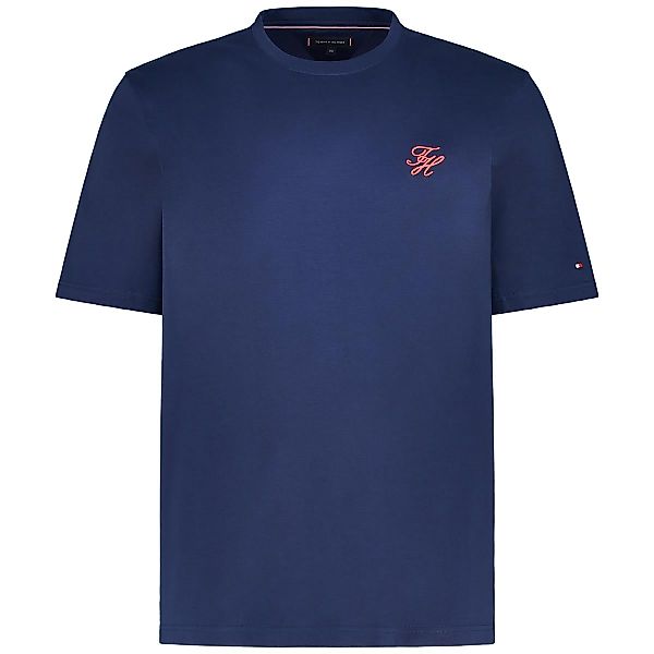 Tommy Hilfiger T-Shirt aus merzerisierter Baumwolle Farbe dunkelblau Größe: günstig online kaufen