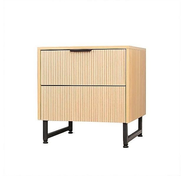 HOME DELUXE Nachttisch NYLA Lamellenfronten, Bettkommode, Beistelltisch für günstig online kaufen