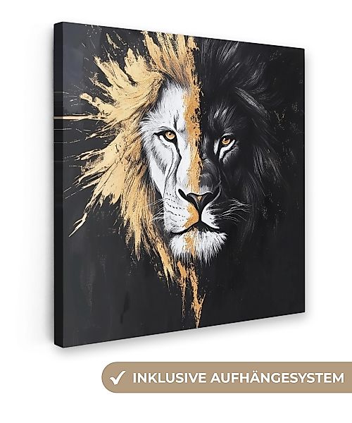 OneMillionCanvasses® Leinwandbild Löwe - Split - günstig online kaufen