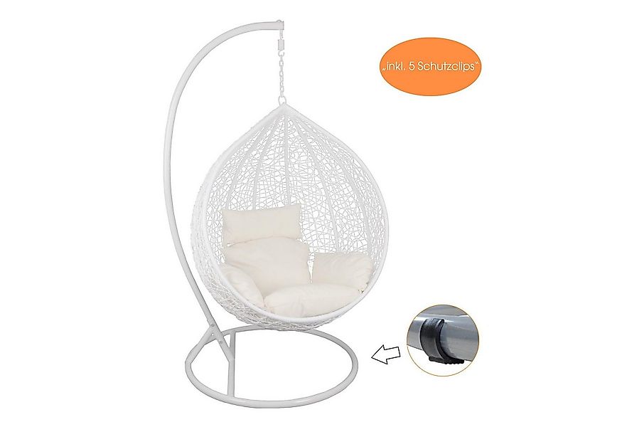 ESTEXO Hängesessel mit Gestell Rattan Korb Hängekorb Polyrattan Gartensesse günstig online kaufen