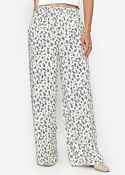 SASSYCLASSY Stoffhose Hose mit weitem Bein und floralem Print Damen Weite S günstig online kaufen