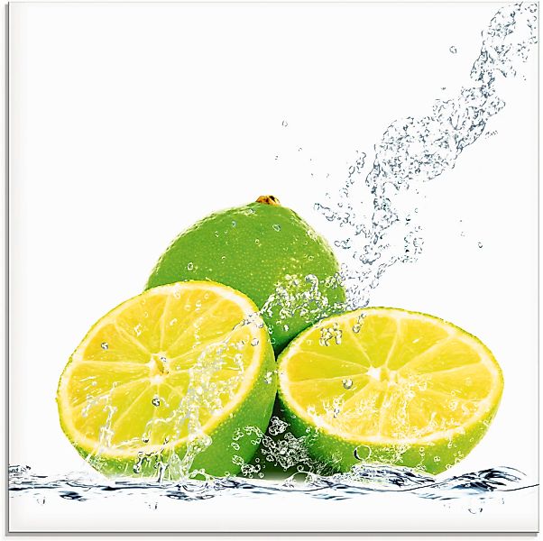 Artland Glasbild "Limette mit Spritzwasser", Lebensmittel, (1 St.), in vers günstig online kaufen
