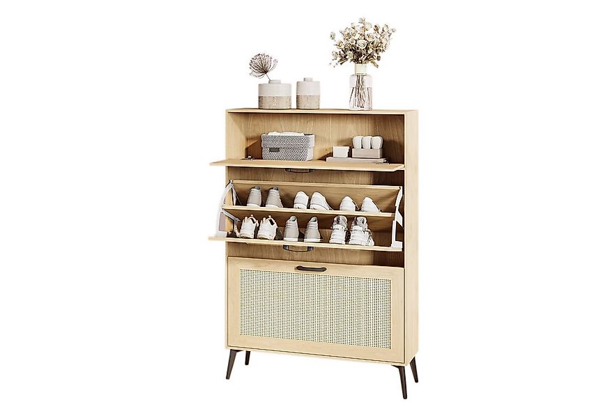 FUROKOY Schuhschrank Schmal Schuhregal aus Rattan (Set, 1-St., Schuhkipper günstig online kaufen