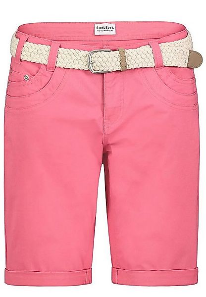 SUBLEVEL Bermudas Chinoshorts mit Stoffgürtel und Knopfleiste, Regular Fit günstig online kaufen
