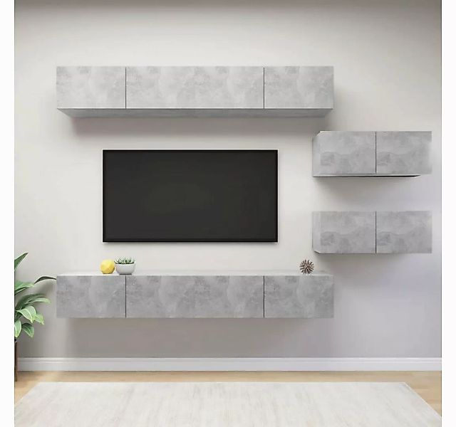 vidaXL TV-Schrank 6-tlg TV-Schrank-Set Betongrau Spanplatte günstig online kaufen