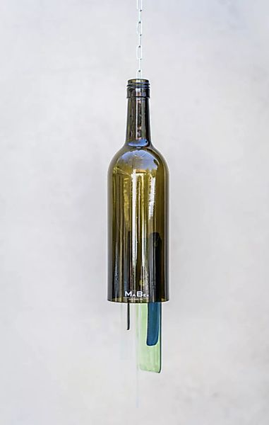 Windspiel Mit Der 0,7l Bordeaux Flasche In Oliv günstig online kaufen