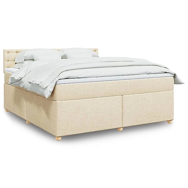 vidaXL Boxspringbett mit Matratze Creme 180x200 cm Stoff 3289078 günstig online kaufen