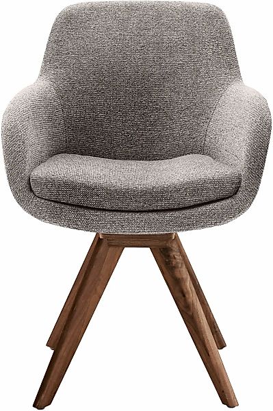 Musterring Esszimmerstuhl "Tavia", (Set), Chenille, Stativgestell Wildnussb günstig online kaufen