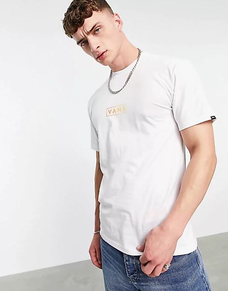 Vans Classic – Easy Box – T-Shirt in Weiß/Gelb günstig online kaufen