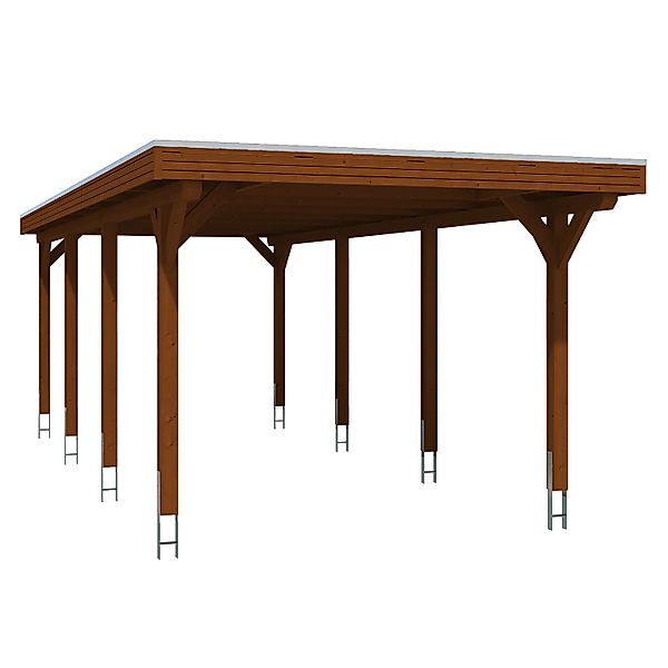 Skan Holz Carport Spessart 355 x 846 cm Nuss günstig online kaufen