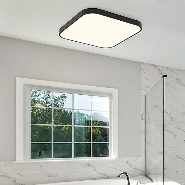 Nettlife LED Deckenleuchte LED Deckenleuchte Neutralweiß27cmQuadratSchwarz, günstig online kaufen