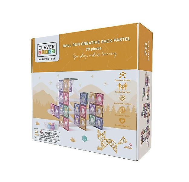 Cleverclixx Cleverclixx Kugelbahn-Kreativ-Bausatz in Pastellfarben 70 Teile günstig online kaufen