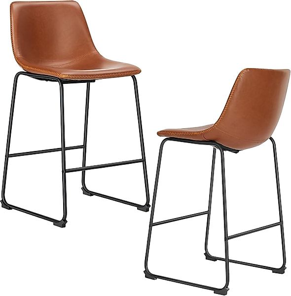 DUMOS Barhocker Barstuhl mit Sitzkissen leder günstig online kaufen