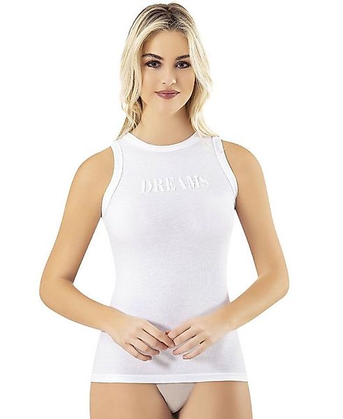 fashionshowcase Shirttop Damen Ripp Sport-Top aus Modal mit 3D-Druck DREAMS günstig online kaufen