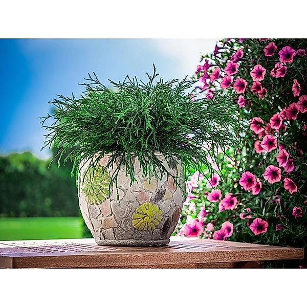 PROREGAL Blütentopf mit Mosaik, Grau, Keramik, 22x22x19cm günstig online kaufen