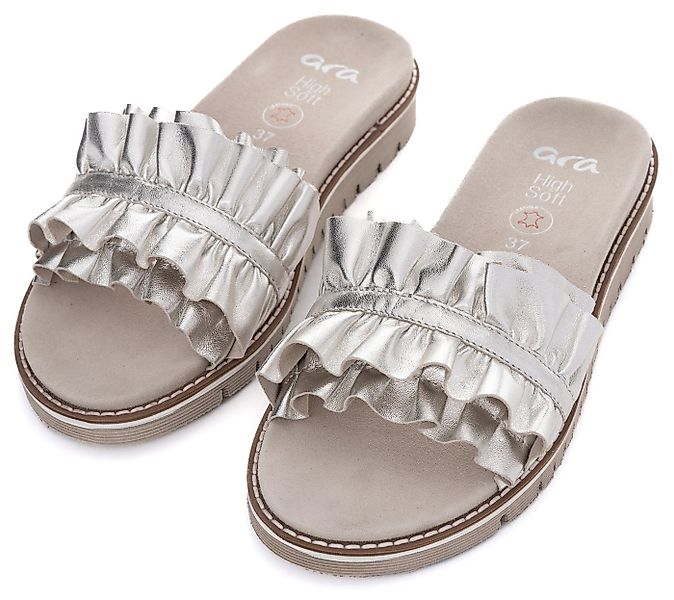 Ara KENT Pantolette, Slides, Flats, Sandale mit geraffter Bandage günstig online kaufen