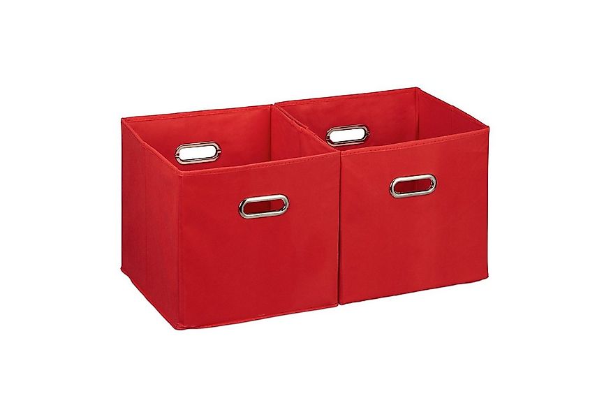 relaxdays Aufbewahrungsbox Stoff 2er Set, rot günstig online kaufen