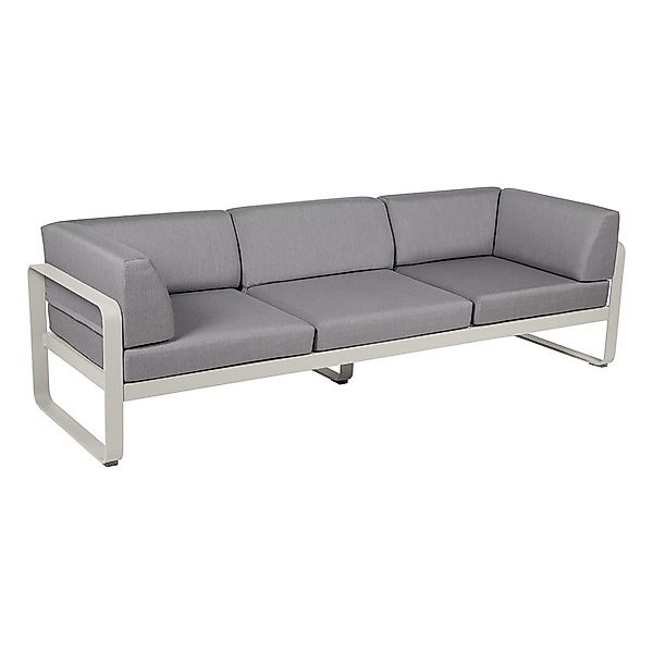 Bellevie 3-Sitzer Club Sofa Outdoor A5 Lehmgrau 79 Flanellgrau günstig online kaufen