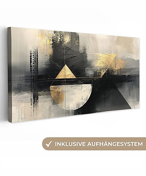 OneMillionCanvasses® Leinwandbild Panorama Abstrakt - Schwarz günstig online kaufen