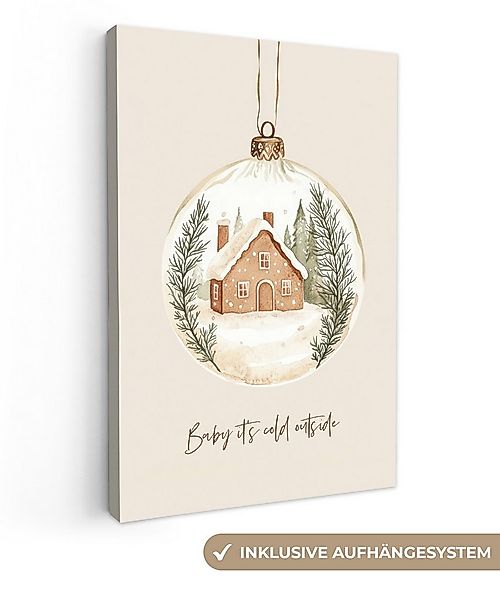 OneMillionCanvasses® Leinwandbild Zitat - Winter - Weihnachten - Beige - We günstig online kaufen