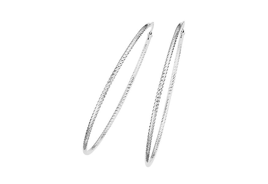 Smart Jewel Paar Creolen gerieft und diamantiert, Silber 925 günstig online kaufen