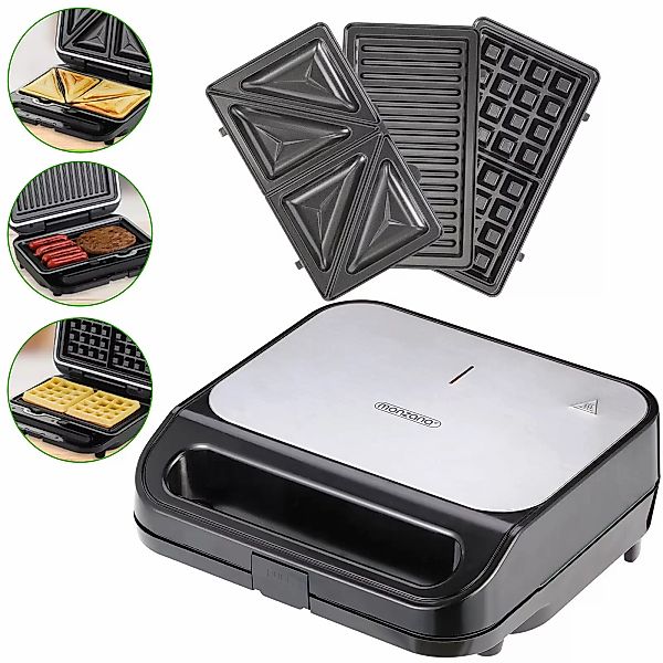 Sandwichmaker XXL 3in1 1000W 25x23,5x9,5cm schwarz günstig online kaufen