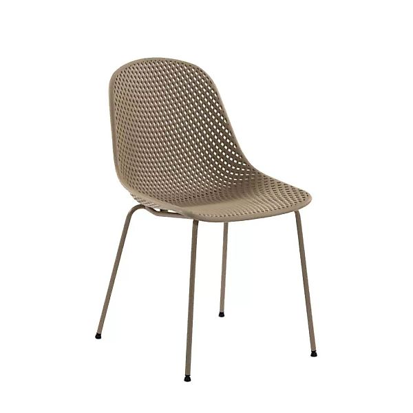 Stühle im Skandi Design Beige mit Lochmuster (4er Set) günstig online kaufen