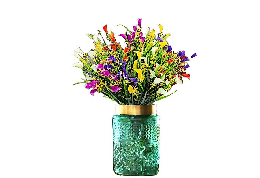 Kunstblumenstrauß Künstliche Blumen Balkon Kunstblumen Wetterfest Außen Blu günstig online kaufen