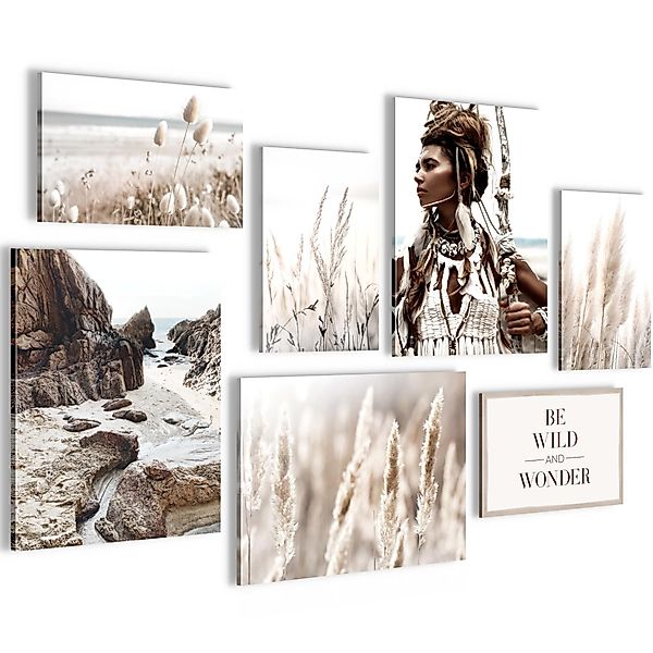 Novart Wandbild Boho Natur Blumen Beige günstig online kaufen