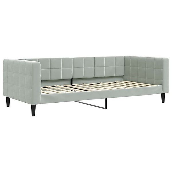 furnicato Bett Tagesbett Hellgrau 90x200 cm Samt (1-tlg) günstig online kaufen
