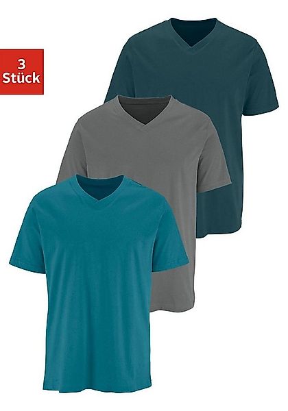 H.I.S T-Shirt mit V-Ausschnitt, V-neck, Unterziehshirt (3er-Pack) unifarben günstig online kaufen