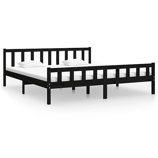 Vidaxl Massivholzbett Schwarz 200x200 Cm günstig online kaufen