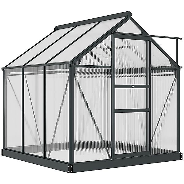 Outsunny Gewächshaus aus Polycarbonat 3,65 m² Gewächshaus aus Aluminium für günstig online kaufen