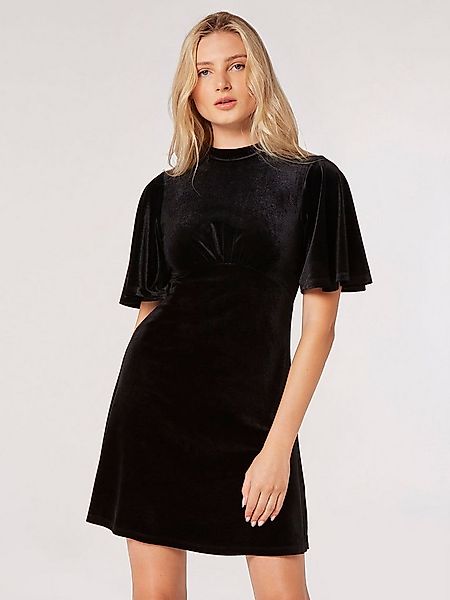 Apricot Partykleid Samtminikleid, mit weiten Ärmeln günstig online kaufen