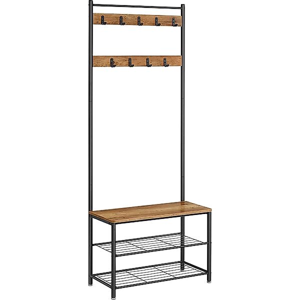 Vasagle Garderobenständer 32 cm x 70 cm x 177 cm Braun-Schwarz günstig online kaufen