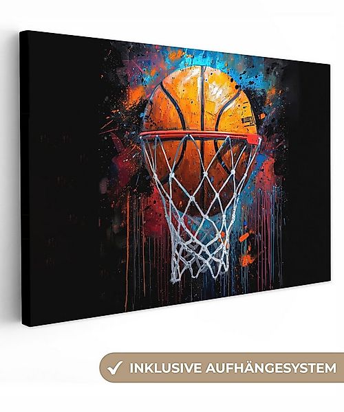 OneMillionCanvasses® Leinwandbild Graffiti - Basketball - Sport - Schwarz - günstig online kaufen