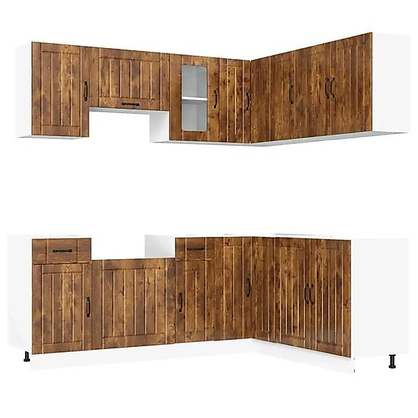 vidaXL 11 Tlg Küchenschrank-Set Lucca Räuchereiche Holzwerkstoff 3314956 günstig online kaufen