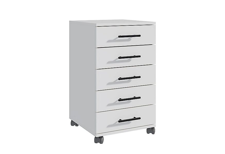 relaxdays Rollcontainer mit 5 Schublade, weiß günstig online kaufen