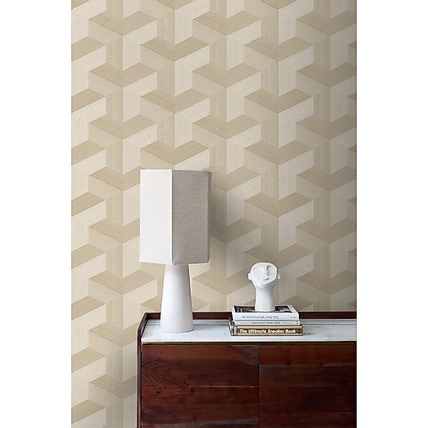 Origin Wallcoverings Strukturtapete 3D-Muster Beige 0.53 x 10.05 m 347949 günstig online kaufen