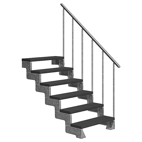 Dolle Außentreppe Gardentop 6 TRIMAX-Stufen 80 cm Anthrazit + Alu-Geländer günstig online kaufen