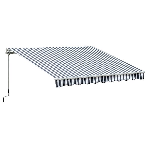 Outsunny Gelenkarmmarkise Handkurbel Sonnenschutz für Balkon 2,95 x 2,45 m, günstig online kaufen