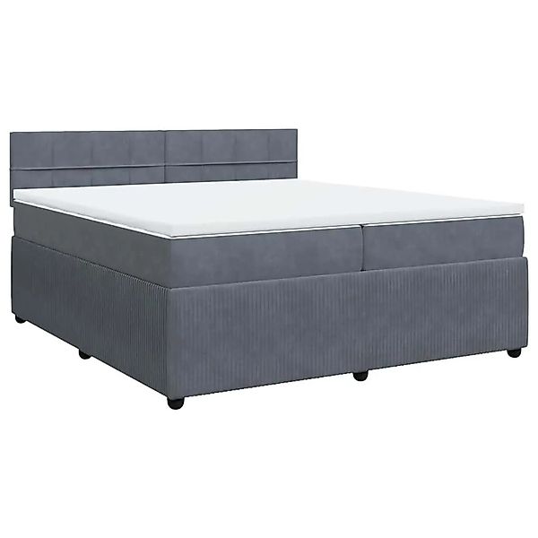 vidaXL Boxspringbett mit Matratze Dunkelgrau 200x200 cm Samt 3290131 günstig online kaufen