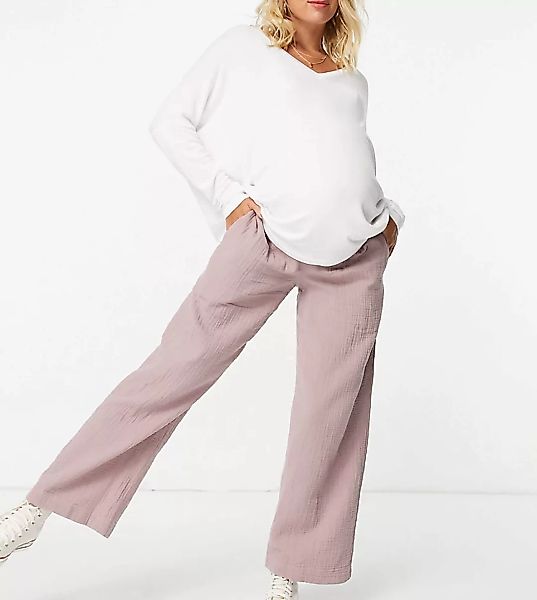 ASOS DESIGN Maternity– Umstandsmode – Jogginghose aus grob gewebter Baumwol günstig online kaufen