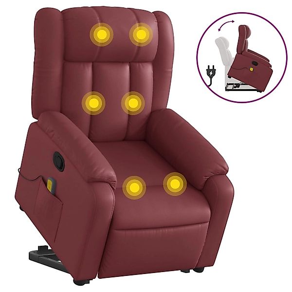 vidaXL Sessel Massagesessel mit Aufstehhilfe Weinrot günstig online kaufen