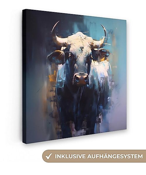 OneMillionCanvasses® Leinwandbild Taurus - Schwarz - Abstrakt - Hörner, Fot günstig online kaufen