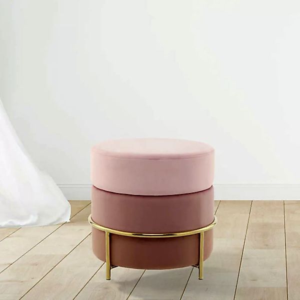 Sitzhocker in Rosa Fußgestell aus Metall günstig online kaufen